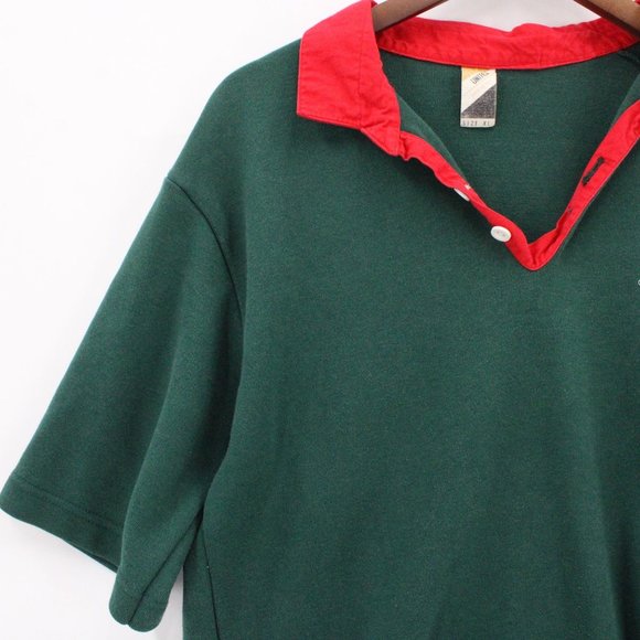 Vintage Unitex Polo Shirt Mens Green Logo Embroidered Fiji Military Forces XL - Picture 4 of 9